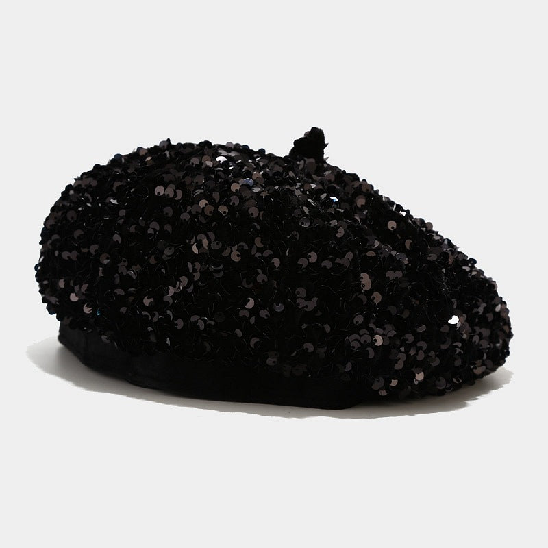 New FallWinter Sequined Trendy Versatile Personalized Pumpkin Hat For Women