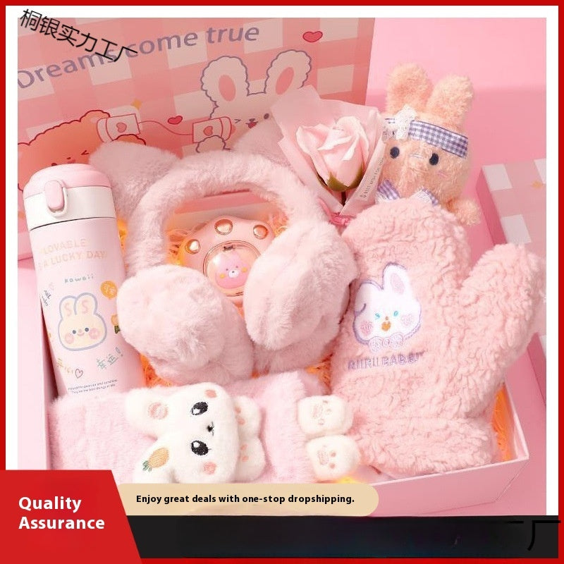 Christmas Girls'- Birthday -Kindergarten Primary School Students' Practical Winter Warm Gift Box