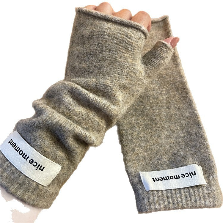 Winter Warm Faux Cashmere Knitted Fingerless Mittens