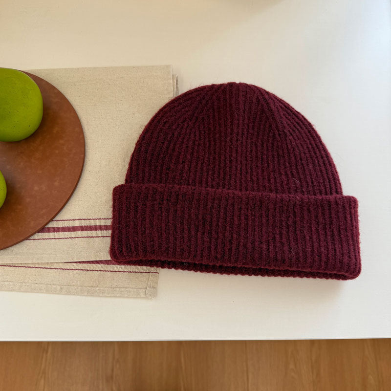 Women's Double-layer Wool Flanging Woolen Cap