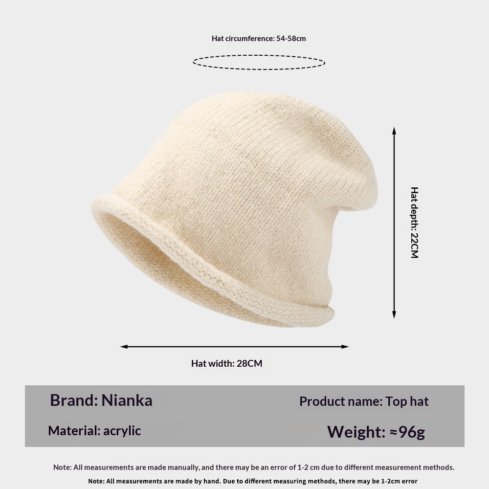 Womens Autumnwinter Beanie With Rolled Brim For Warmth