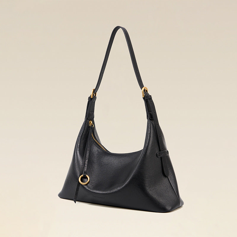 Genuine Leather Underarm Shoulder Bag With A Large Capacity