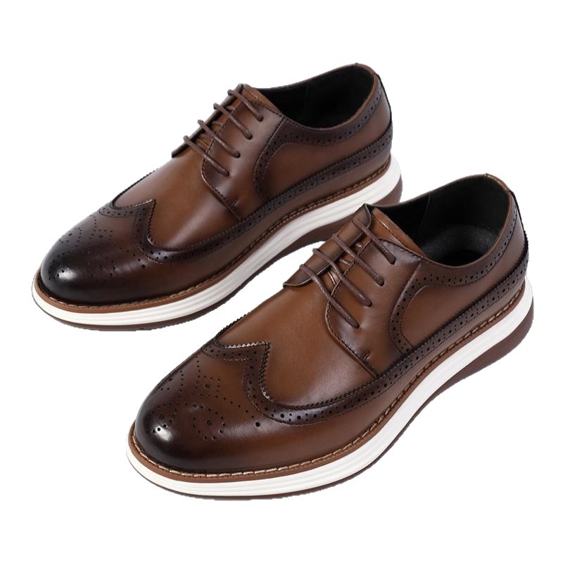 Ultra-fiber Thick-soled Trendy Men's Business Leather Shoes Comfortable And Casual