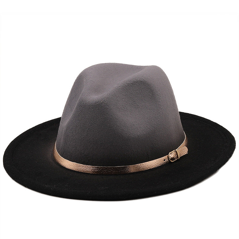 Autumn Winter Spray Painted Wool Jazz Hat