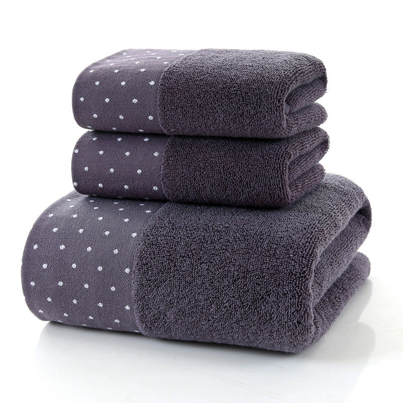 Cotton Three-piece Towel - Veneer Cloth -Thickened Hotel Bath Towel  - Embroidery