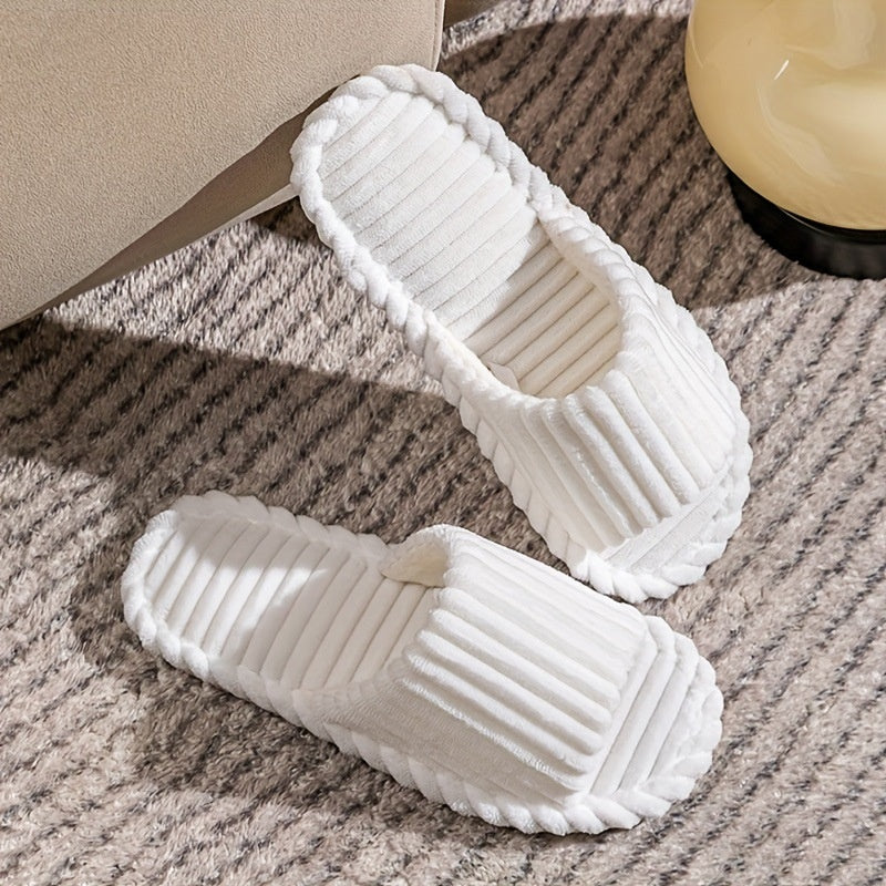 Men's Corduroy Striped - Open Universal Indoor Corduroy Slippers