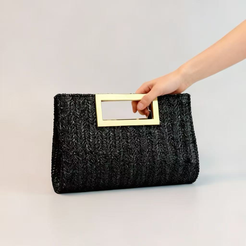Womens Fashion New Woven Chain Clutch Bag
