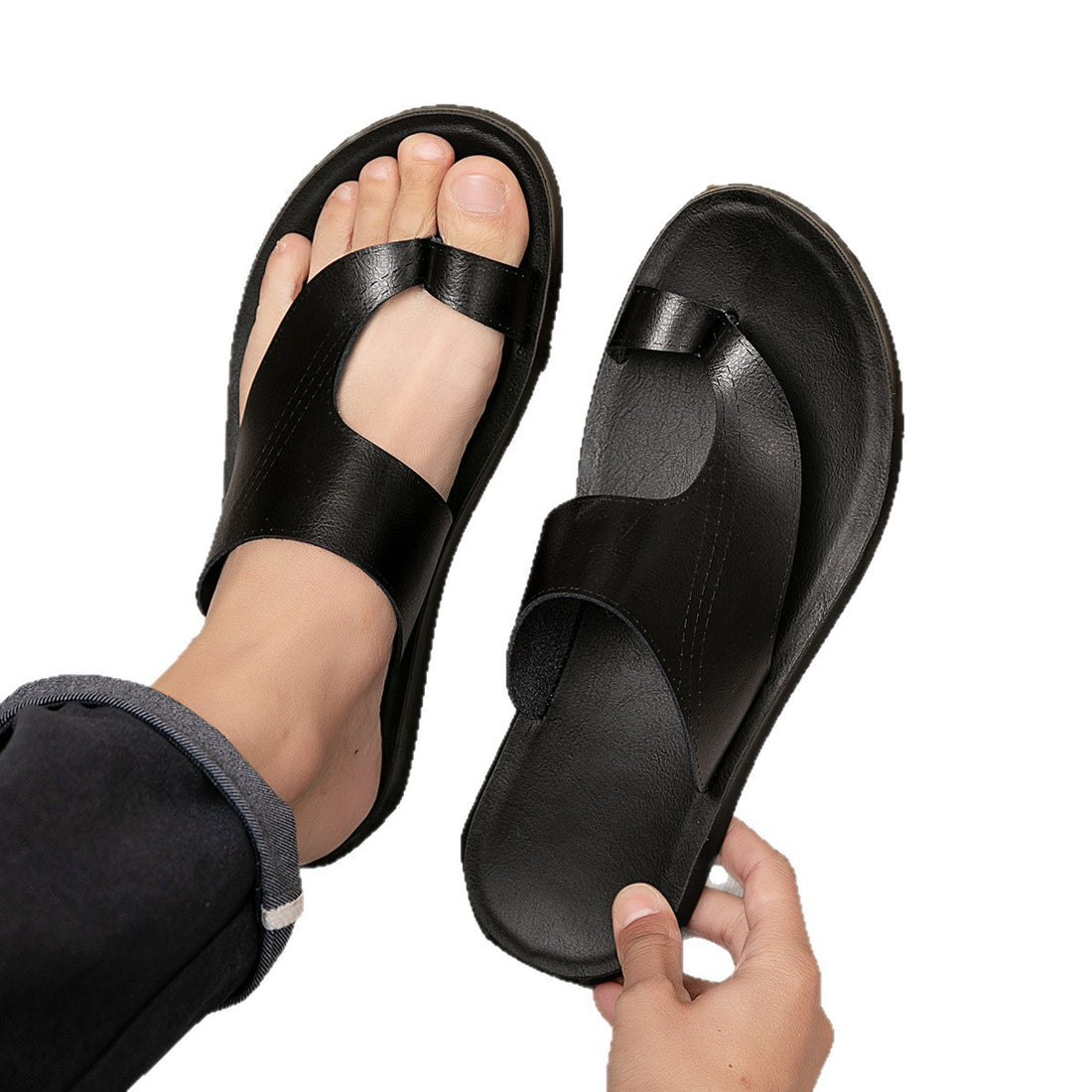 Summer Comfortable And Non-slip Men's Slippers Wear-resistant Beach Platform