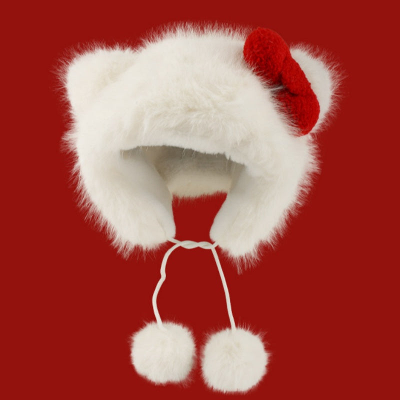 Teddy Bear Ears Thick Plush Fashionable All-Match Furry Hat