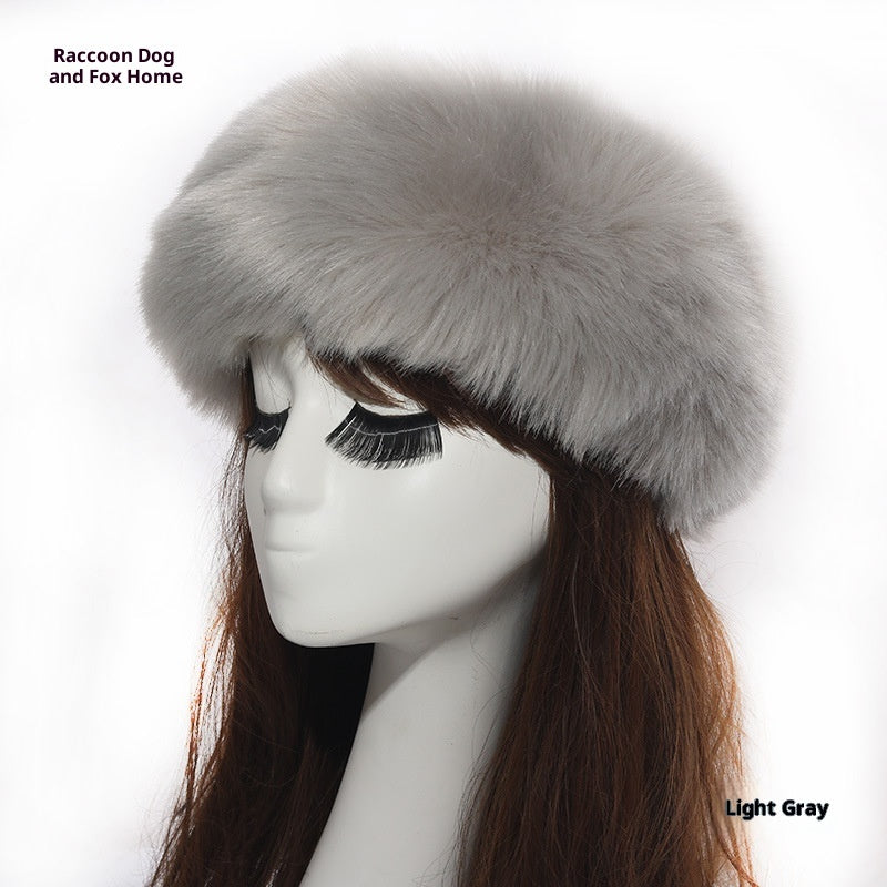 Elastic Faux Fur Fox Fur Headband For Women