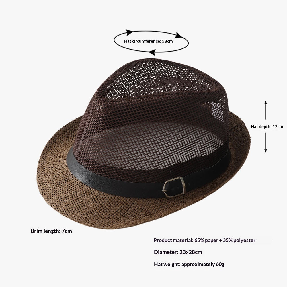 Straw Beach Summer Sun For Men And Women Sun-protective Fedora Panama Hat