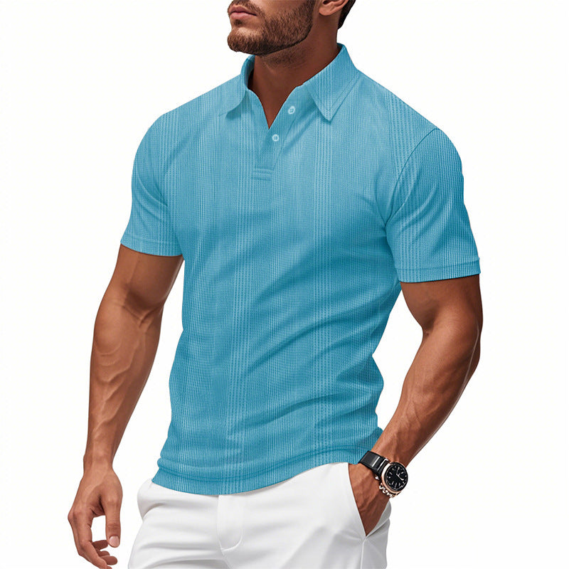 Men's Polo Shirt - Short Sleeve Simple British Style Collar T-shirt