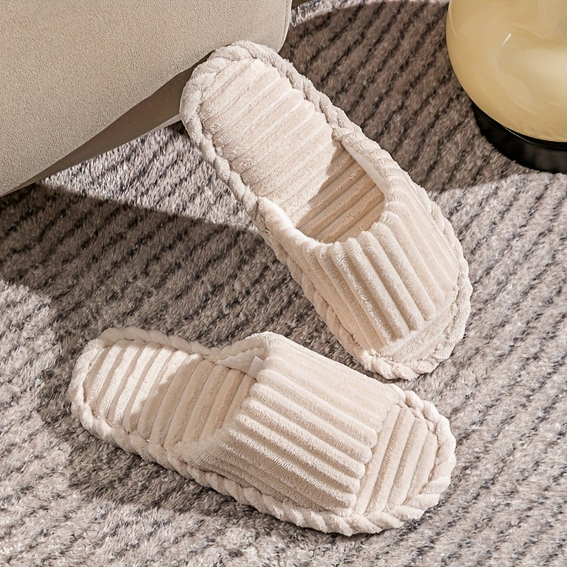 Men's Corduroy Striped - Open Universal Indoor Corduroy Slippers