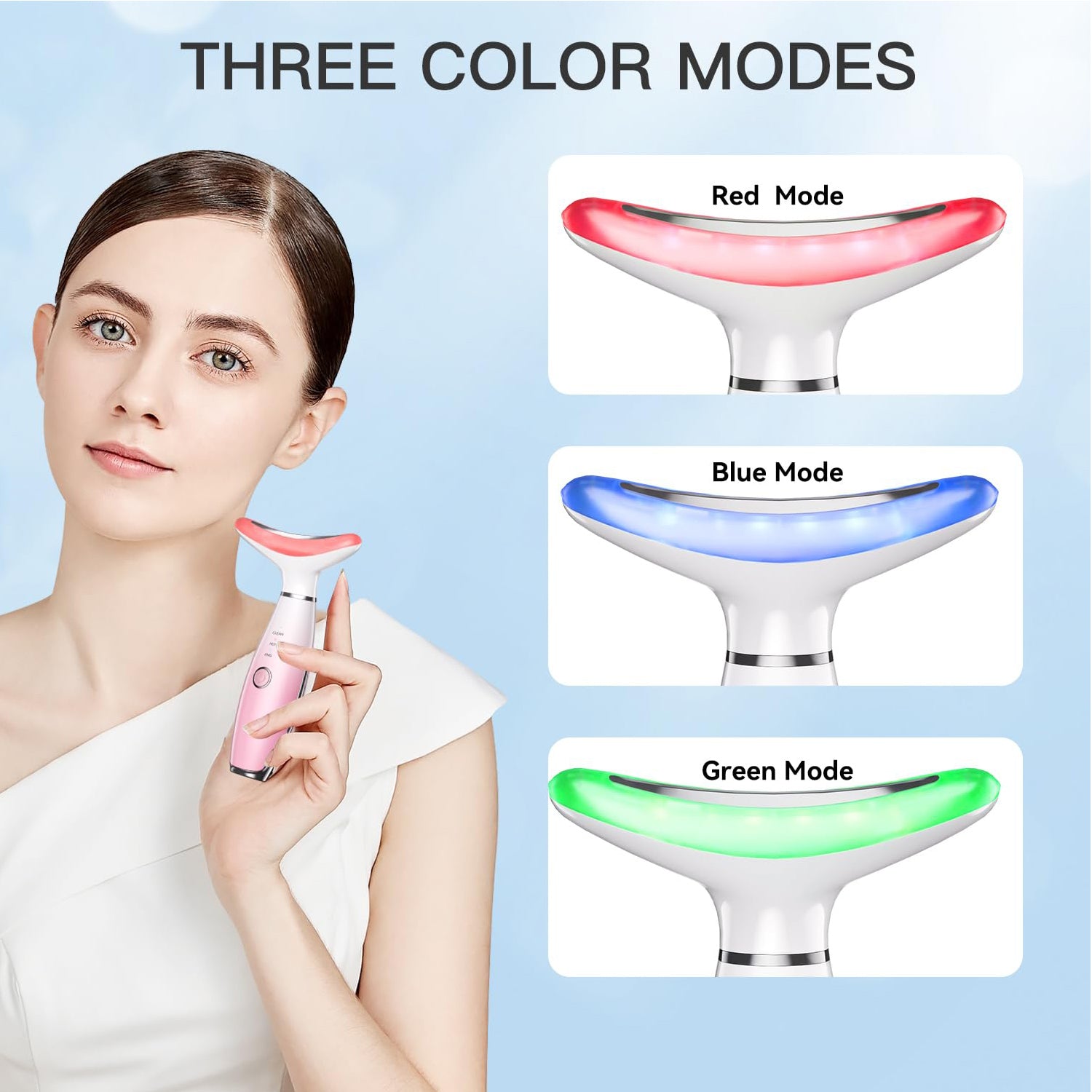 Neck Face Massager, Skin Care Face Massage Tool, 3-in-1 Facial Massager, Face Sculpting Tool With Thermals, Vibration