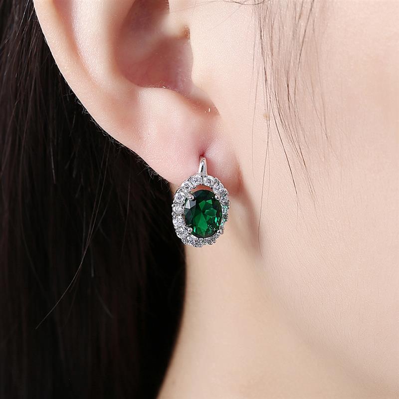 Big Zircon White Glamorous Female Earrings Valentine's Day Gift