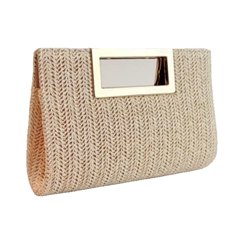 Womens Fashion New Woven Chain Clutch Bag