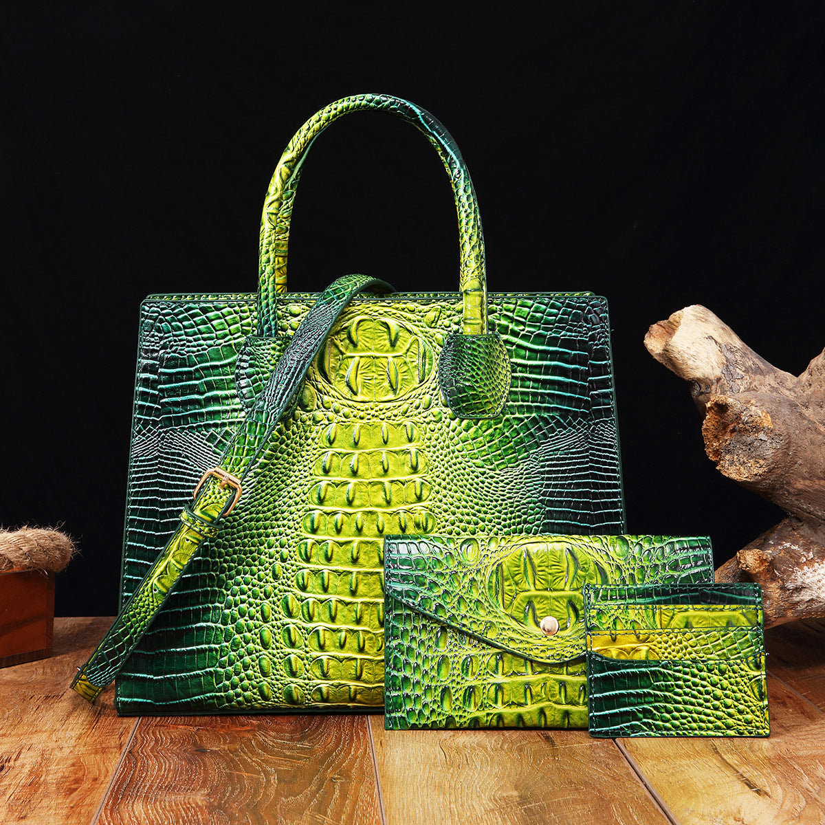 Womens Crossbody Tote Bag  With Vibrant Crocodile-Grain Design In The Brummie Style