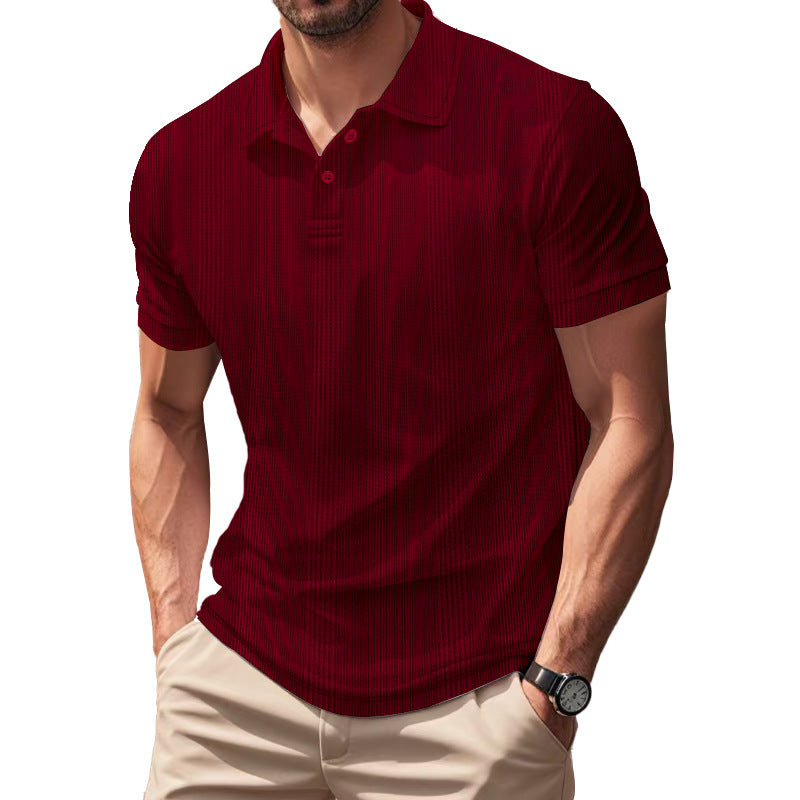 Men's Polo Shirt - Short Sleeve Simple British Style Collar T-shirt