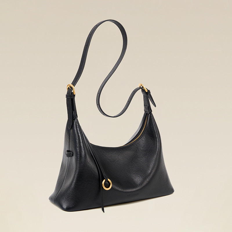 Genuine Leather Underarm Shoulder Bag With A Large Capacity
