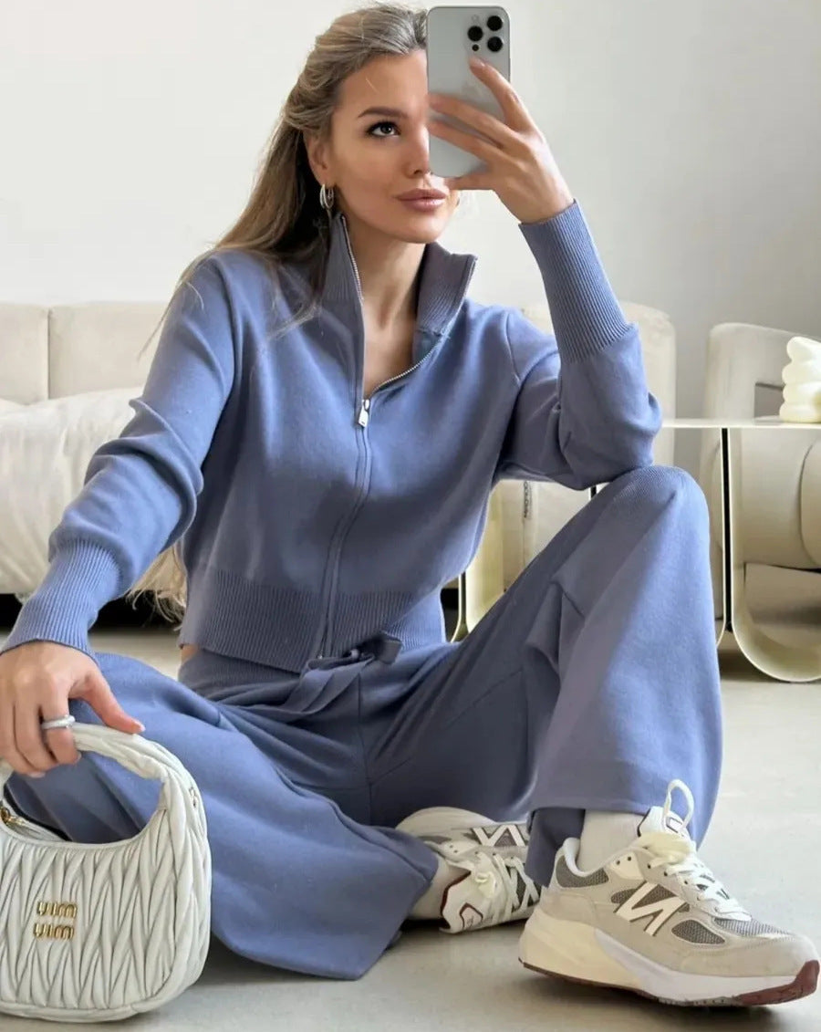 Two-piece Set Casual Cardigan Suit Women