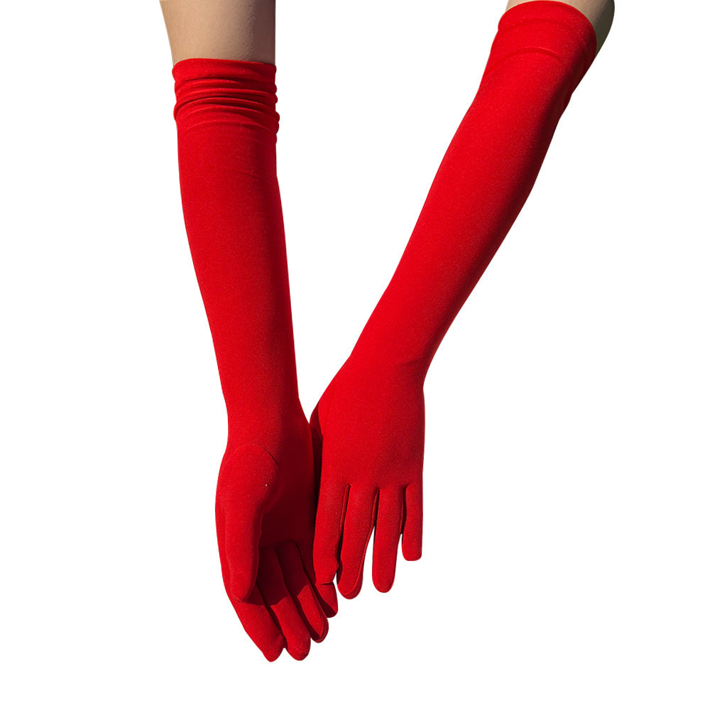 Milk Silk Stretch Holiday Party Dress-up Gloves