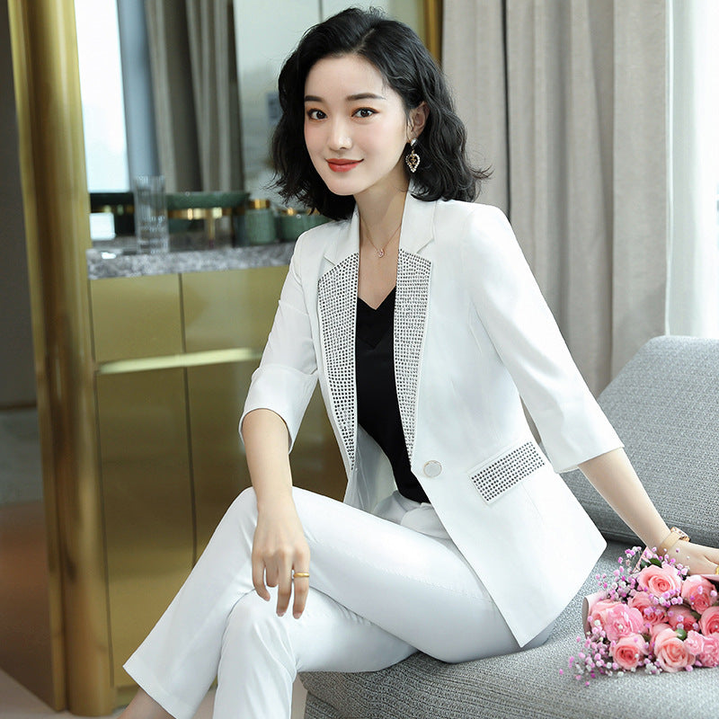 Suit  - Women Summer  - Thin New Temperament Yellow Small Suit