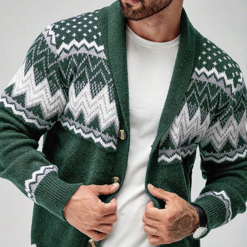 European / American Solid Color -Long-sleeved Knitted Cardigan Sweater