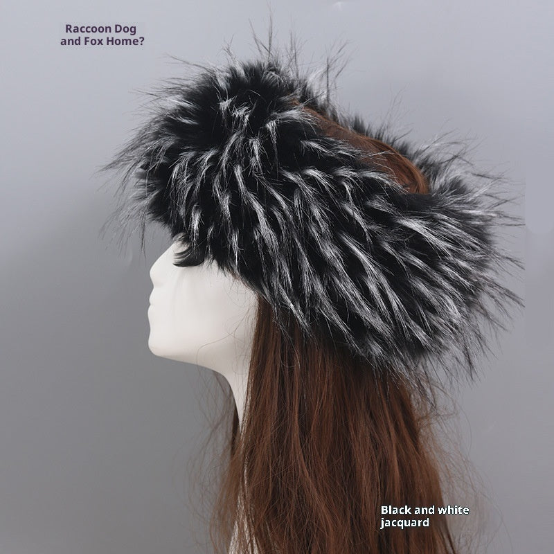 Elastic Faux Fur Fox Fur Headband For Women