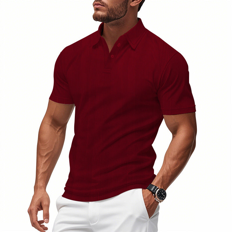Men's Polo Shirt - Short Sleeve Simple British Style Collar T-shirt