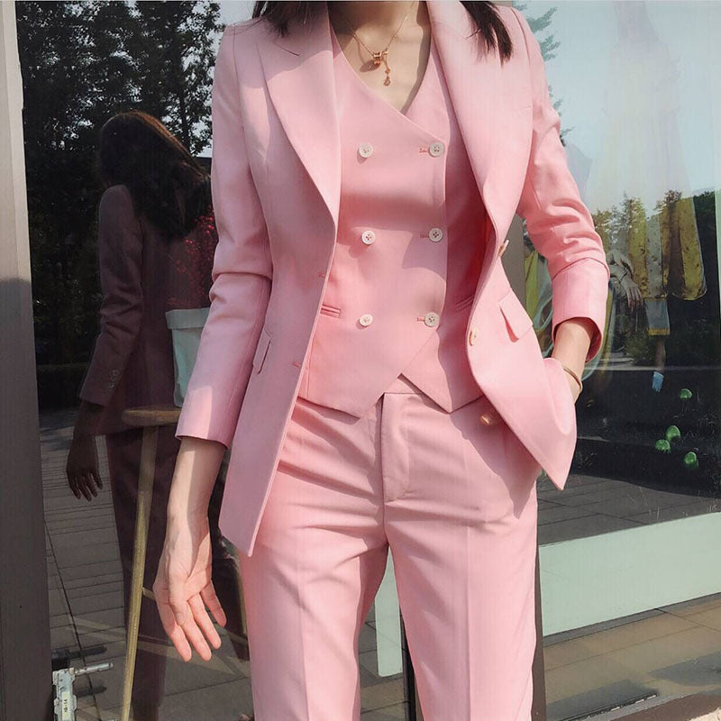 Fashion Temperament Suit - Women's Jacket Three-piece Vest