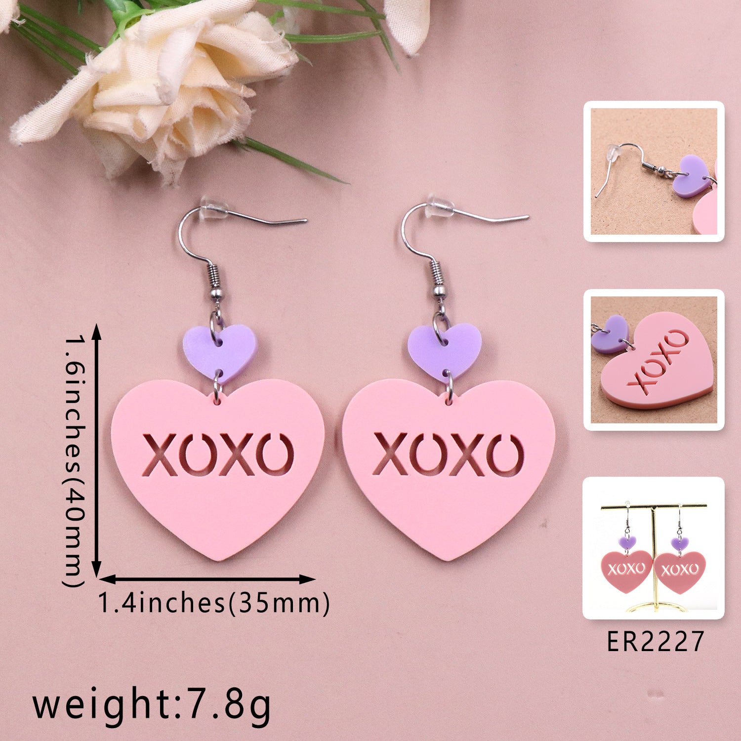 Fashion Love Letter Valentine's Day Gift Cute Acrylic Earrings Jewelry