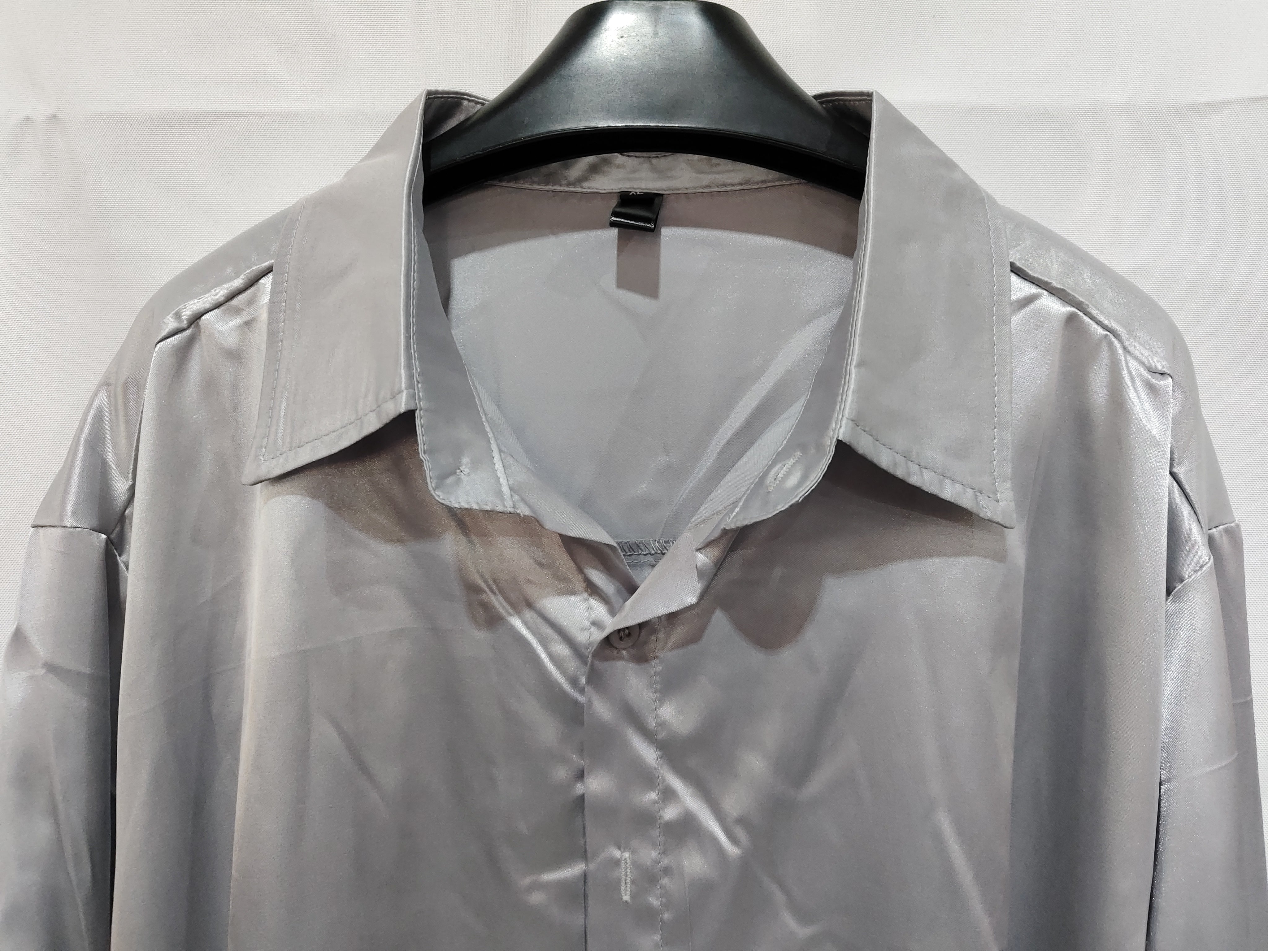 Mens Black Satin Dress Shirts