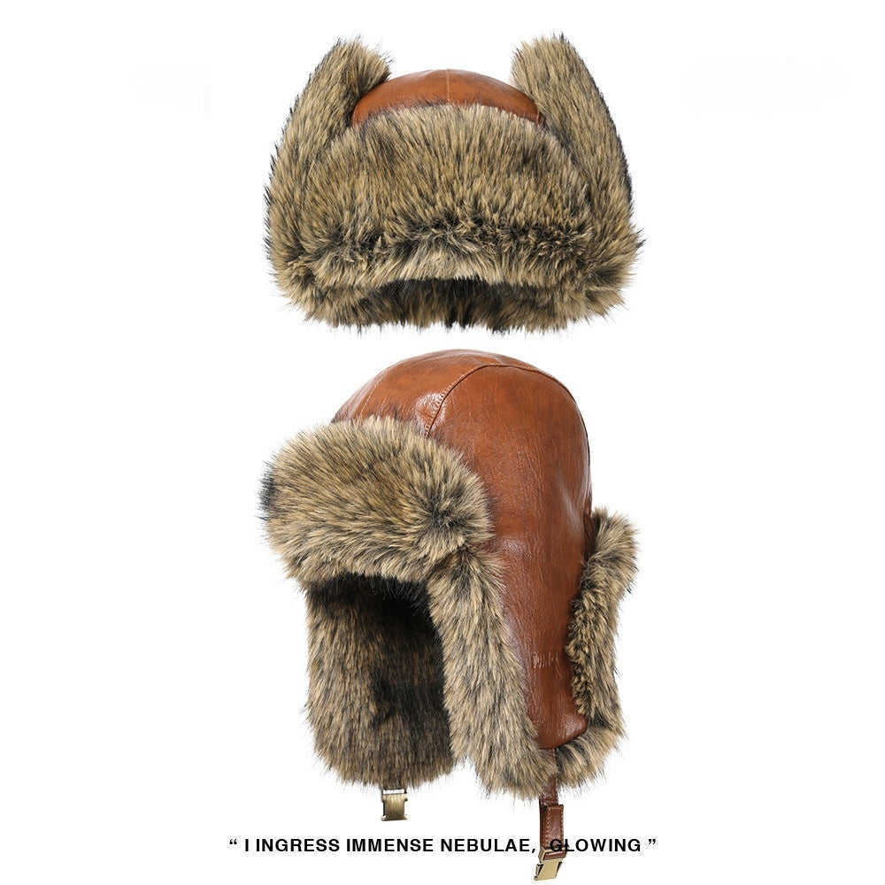 Retro Fleece-Lined Warm Womens Cycling Ear-Protecting Hat