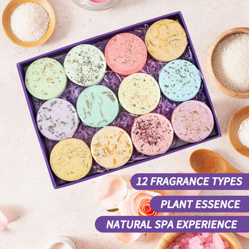 In Stock 12PCs Shower Piece Sea Salt With Dried Flowers Bath Salts Aromatherapy Sheet
