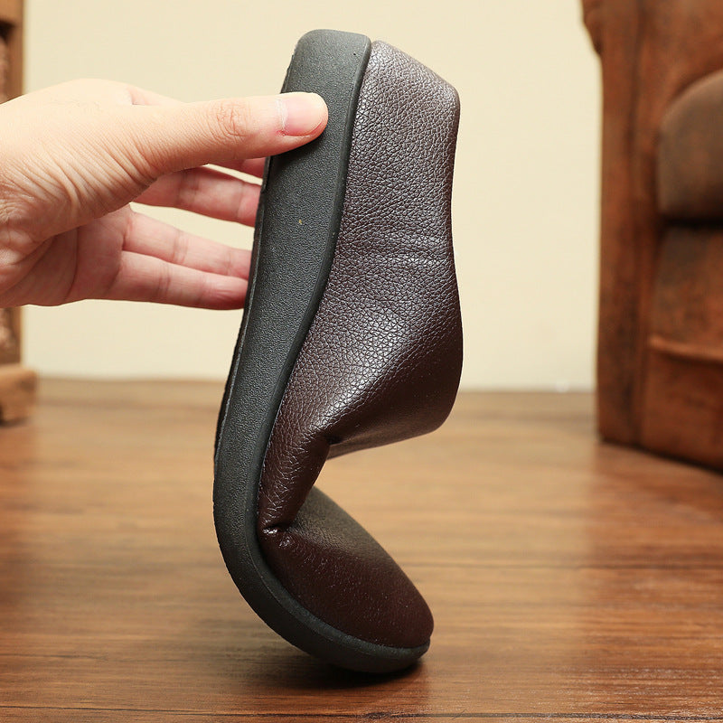 Men's Cotton Non-slip Soft Bottom Leather Surface Waterproof Shoes