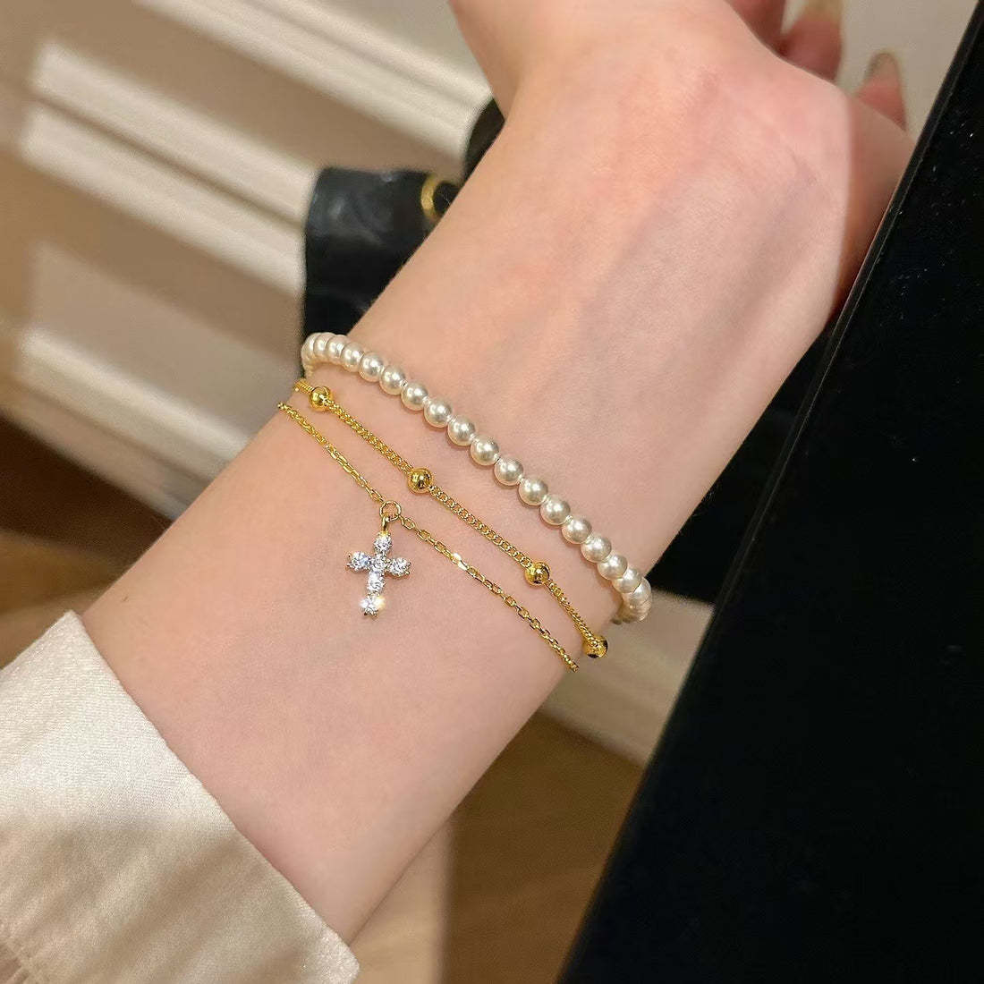 Womens Fashionable Vintage Double-Layer Bracelet