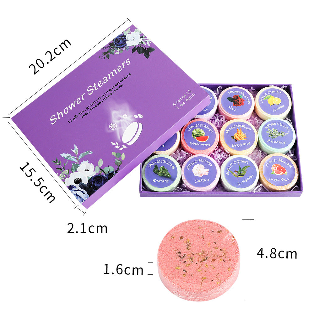In Stock 12PCs Shower Piece Sea Salt With Dried Flowers Bath Salts Aromatherapy Sheet