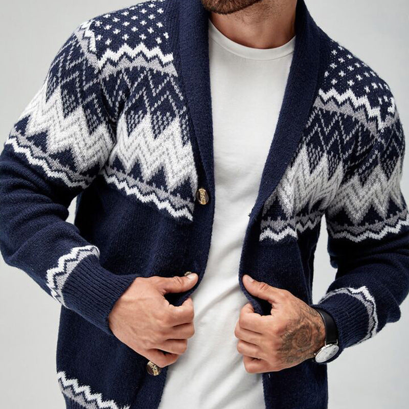 European / American Solid Color -Long-sleeved Knitted Cardigan Sweater