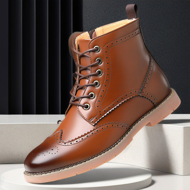 Men's High-top Business Casual Leather Shoes British Martin Boots