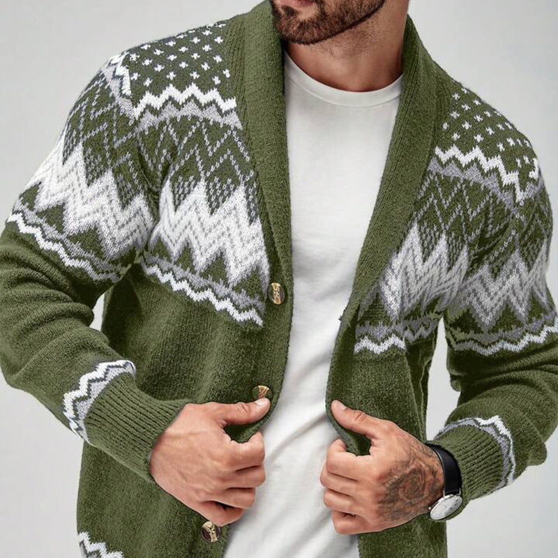 European / American Solid Color -Long-sleeved Knitted Cardigan Sweater