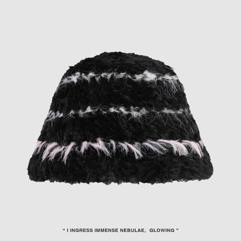 Laid-back Retro Color-block Knit Beanie For Women