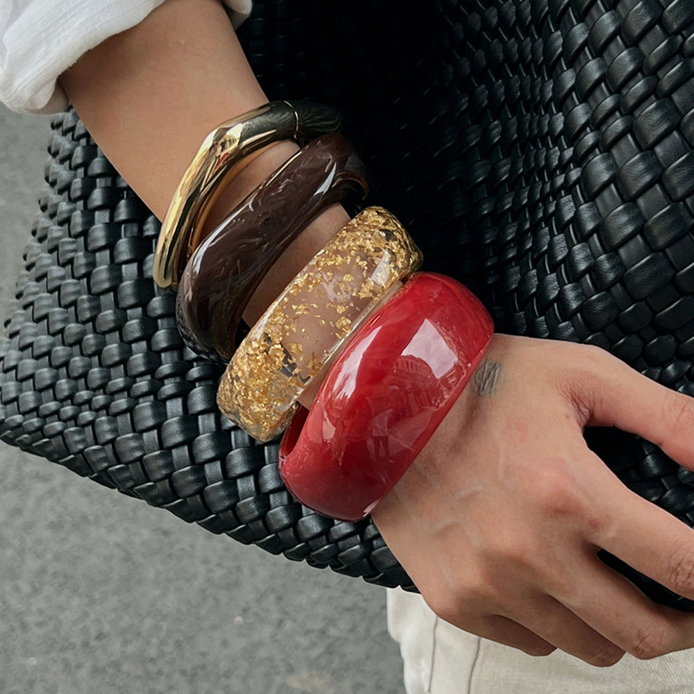 Acrylic Bracelet, Semi-transparent, Fashionable And Vintage, European And American Style Resin