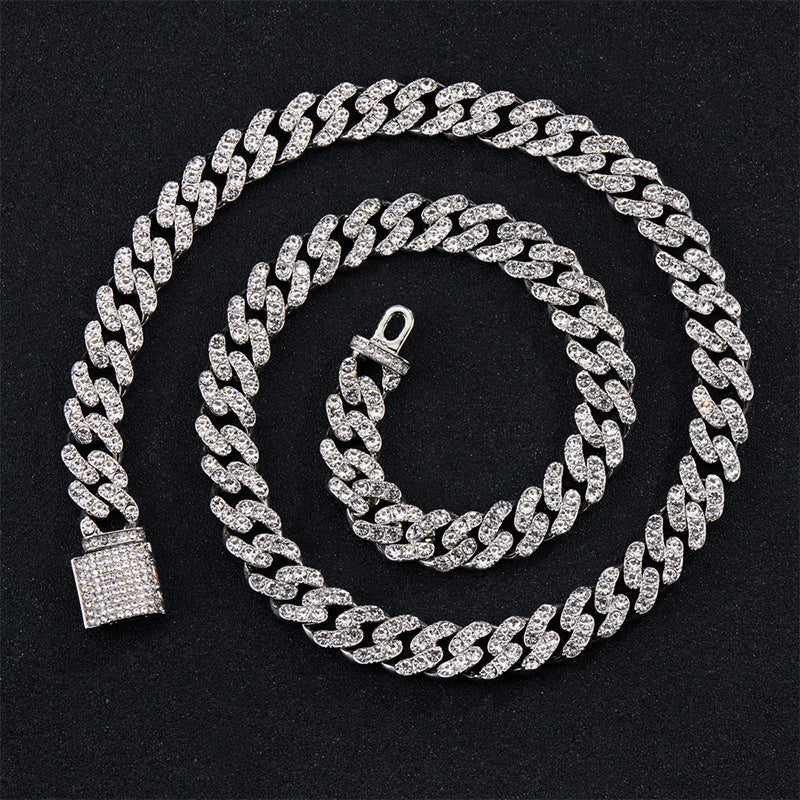 Mens 11mm Box-Clasp Cuban Necklace