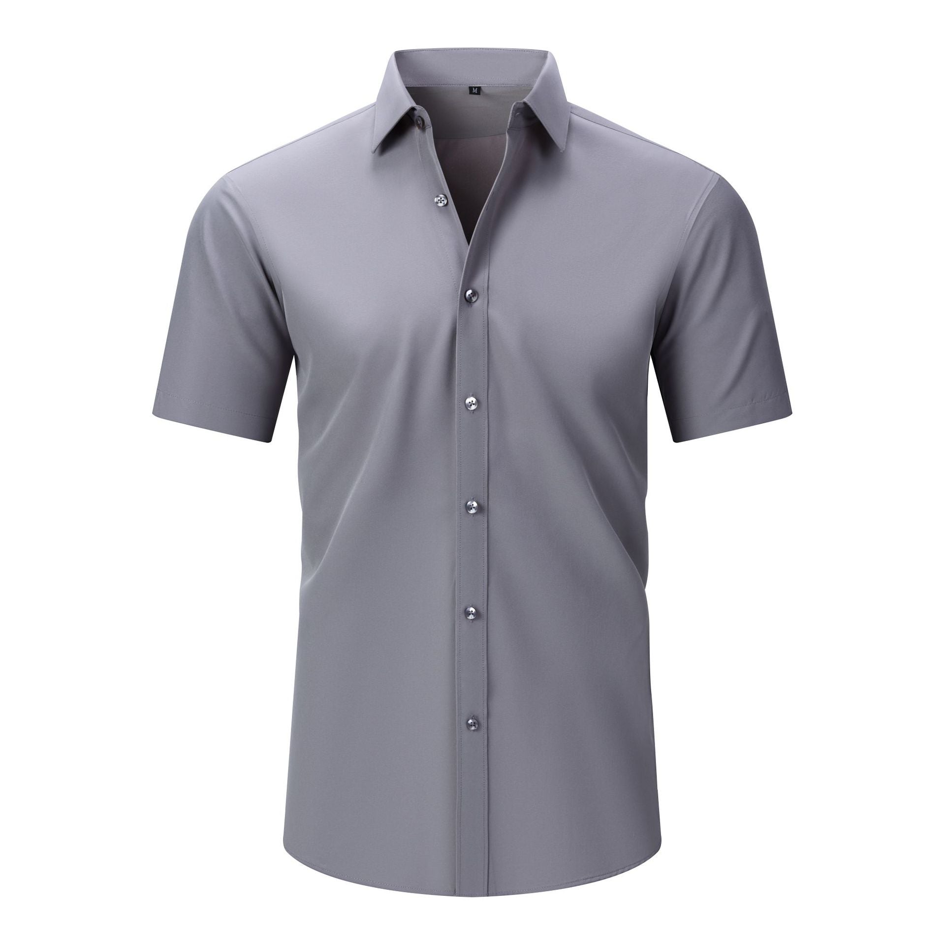 Mens Short-sleeve Stretchy Plus-size Lightweight Shirt