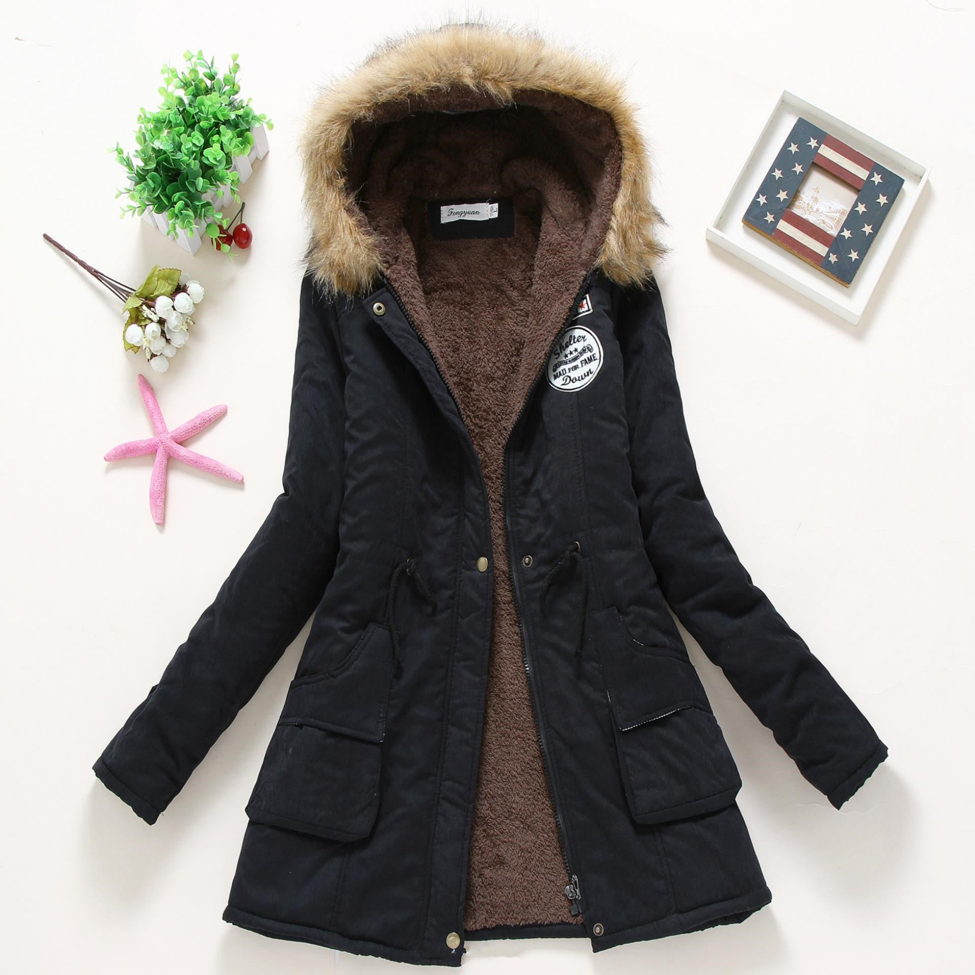 Hooded Winter Jacket - Women's Fashion  - Warm Coats
