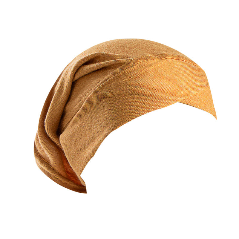 Womens Solid-Color Versatile Headscarf Hat