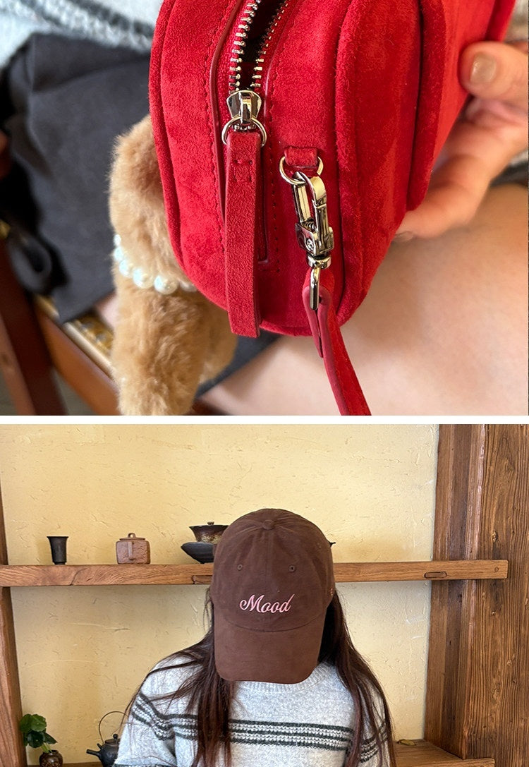 Suede And Sheepskin Mini Square Bag