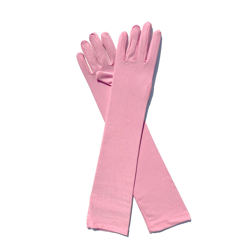 Milk Silk Stretch Holiday Party Dress-up Gloves