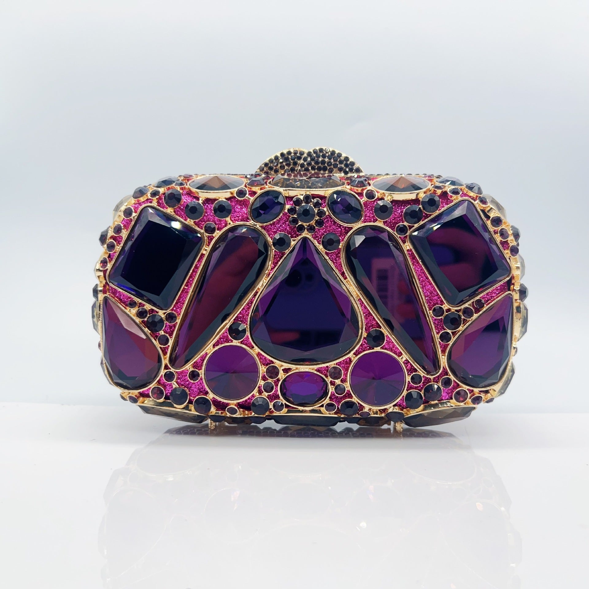 Diamond-Encrusted Evening Bag Glass Diamond Womens Clutch