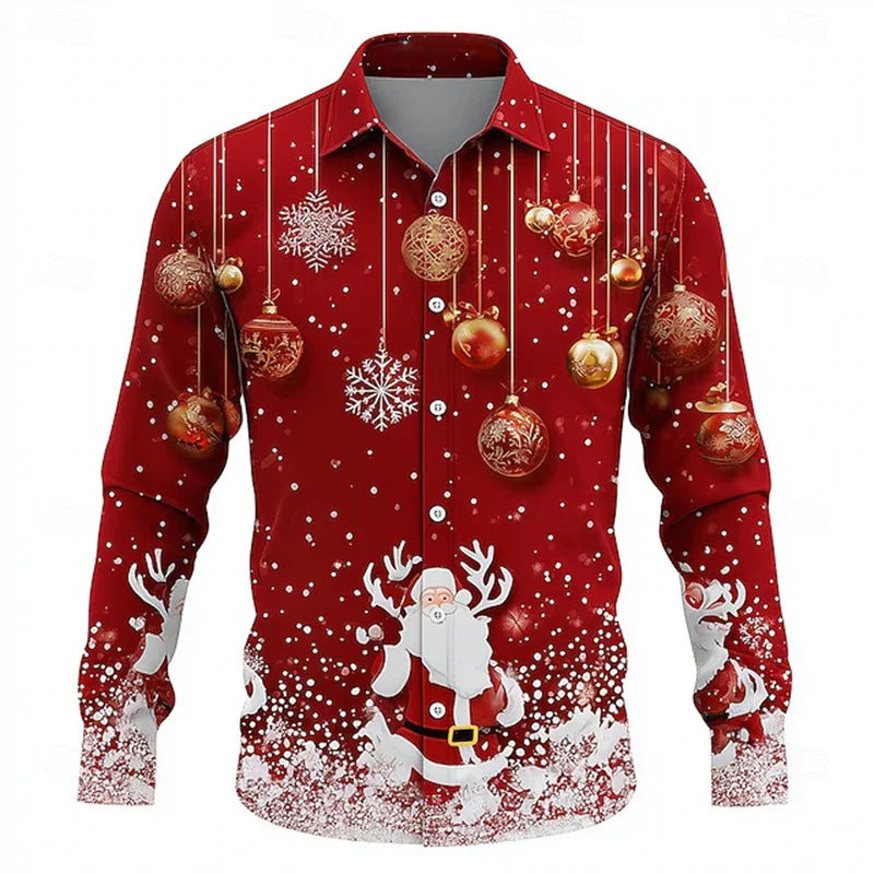 Christmas Men's Snowflake Tie 3D Print Shirt